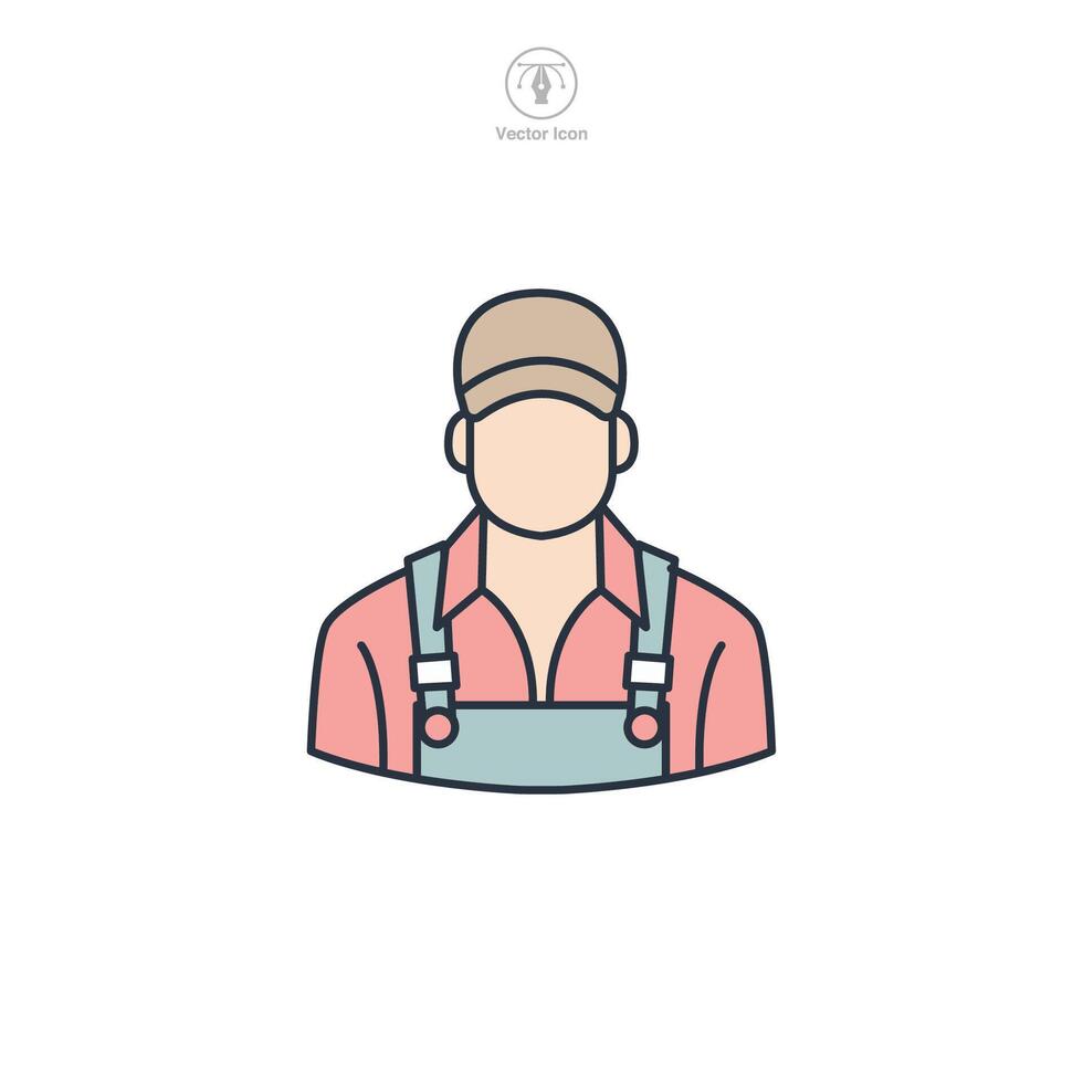 Avatar Icon. carpenter theme symbol illustration isolated on white background vector