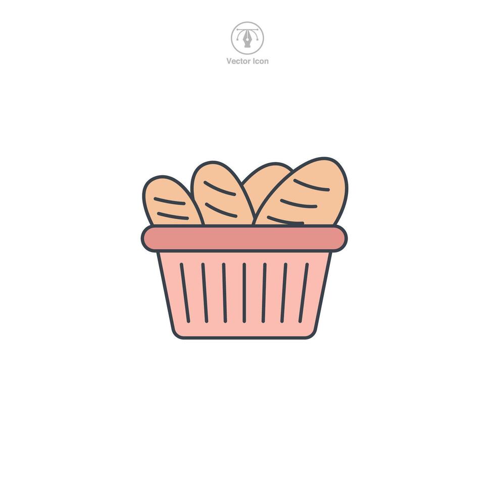 Bakery basket icon theme symbol illustration isolated on white background vector