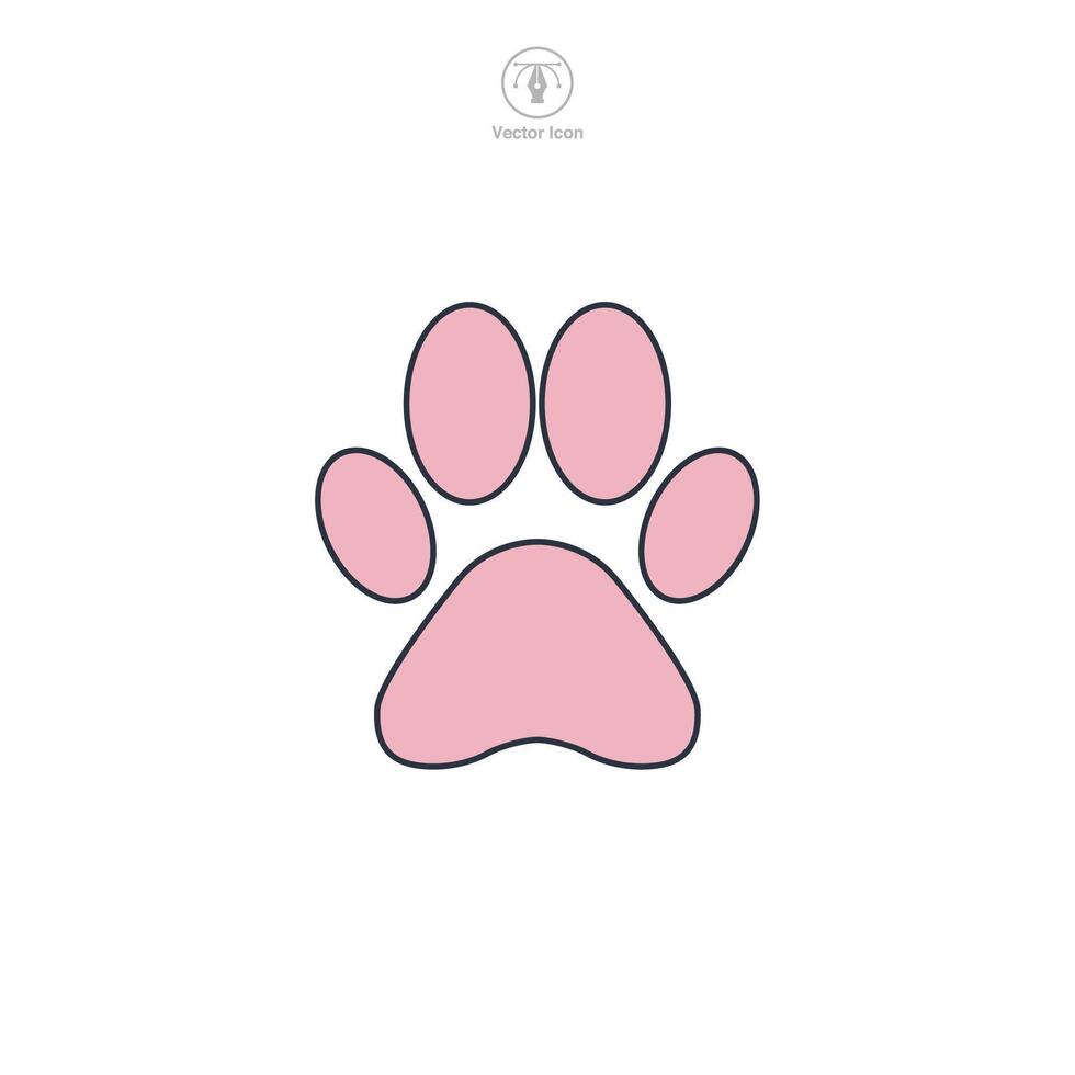 Pet Paw Print icon symbol illustration isolated on white background vector