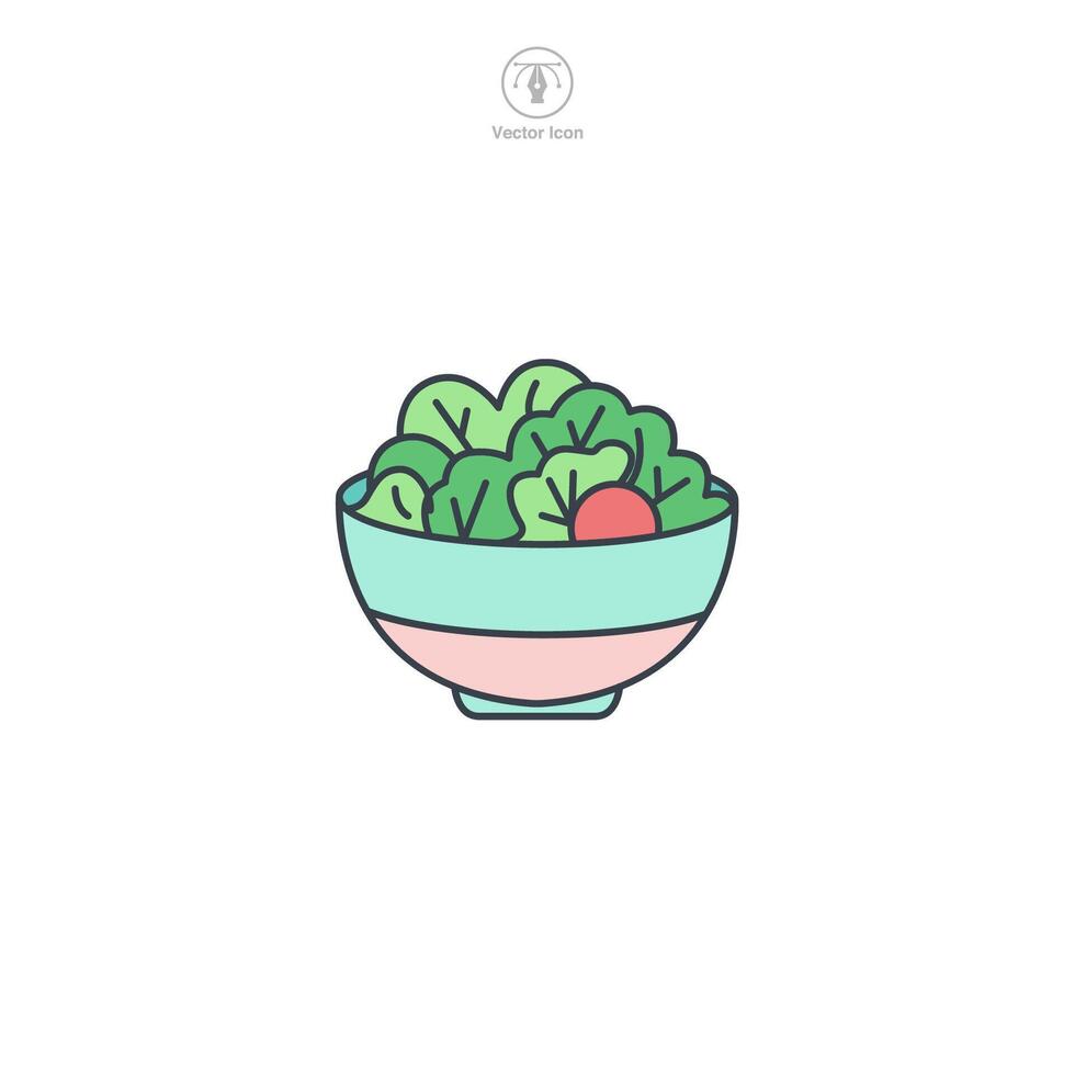 Salad icon theme symbol illustration isolated on white background vector