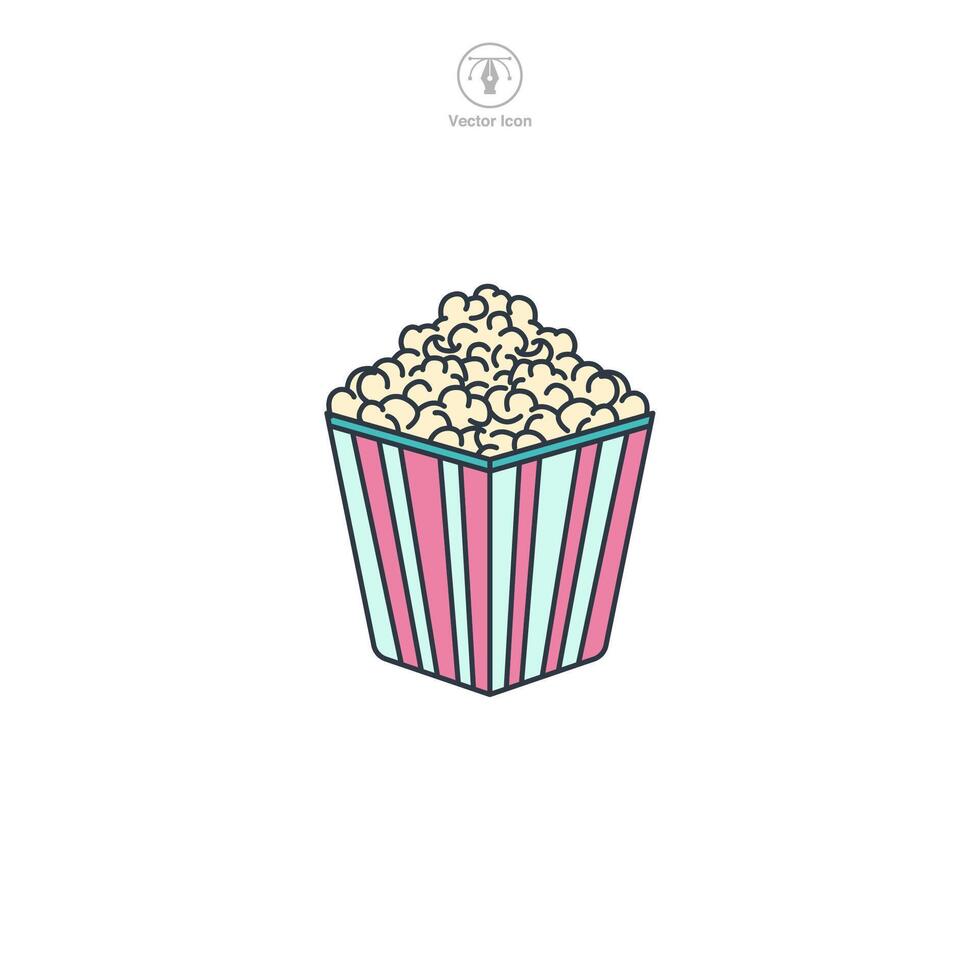 Popcorn icon theme symbol illustration isolated on white background vector