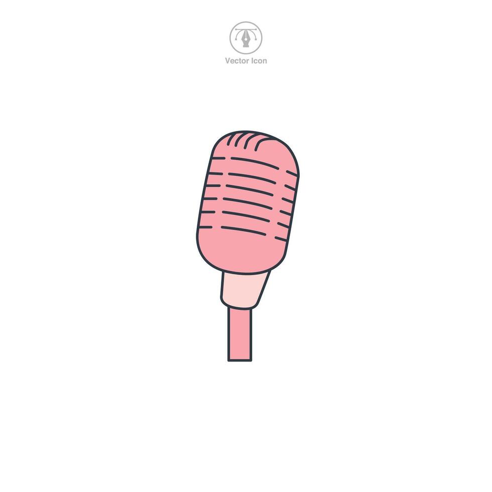 Microphone icon theme symbol illustration isolated on white background vector