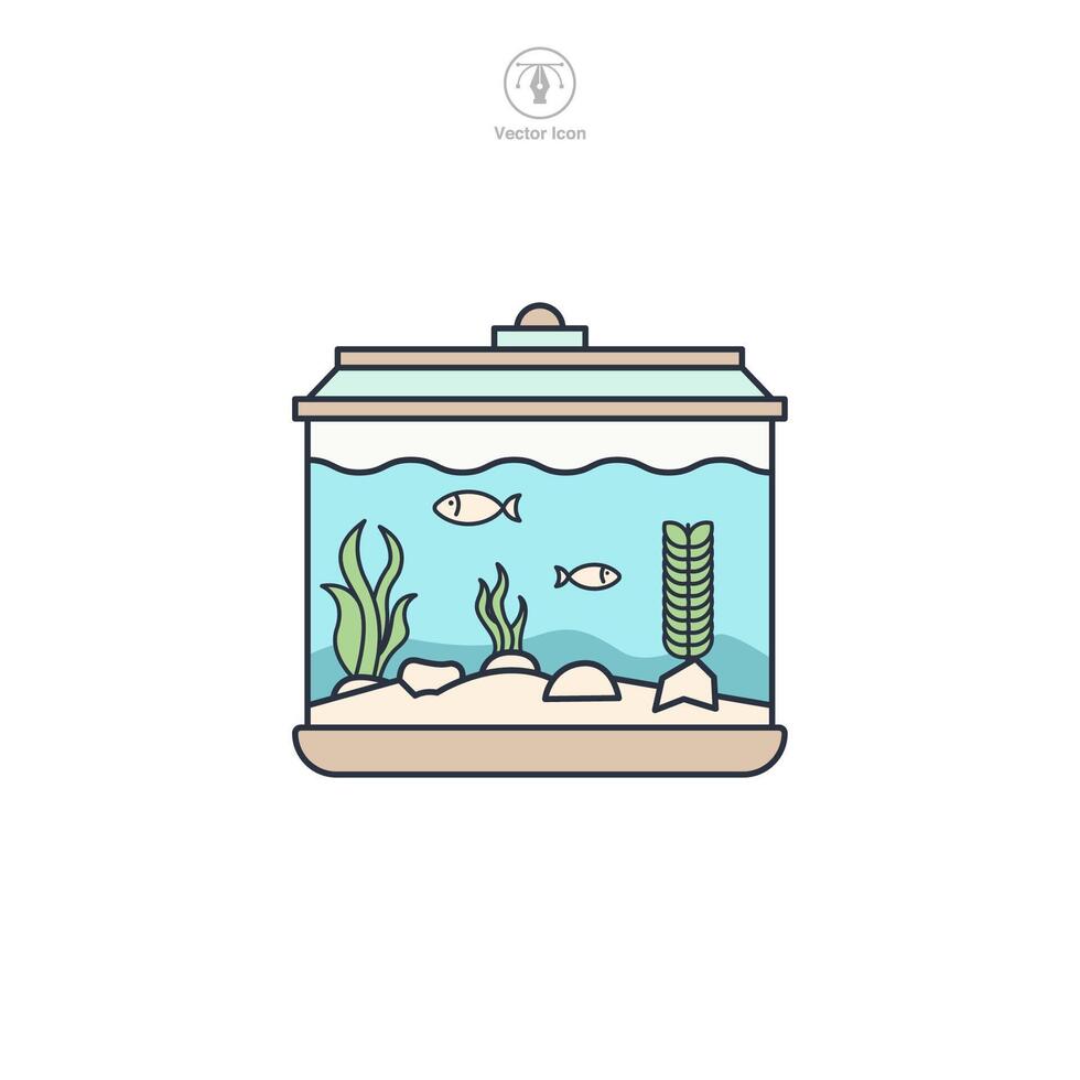 aquarium icon symbol illustration isolated on white background vector