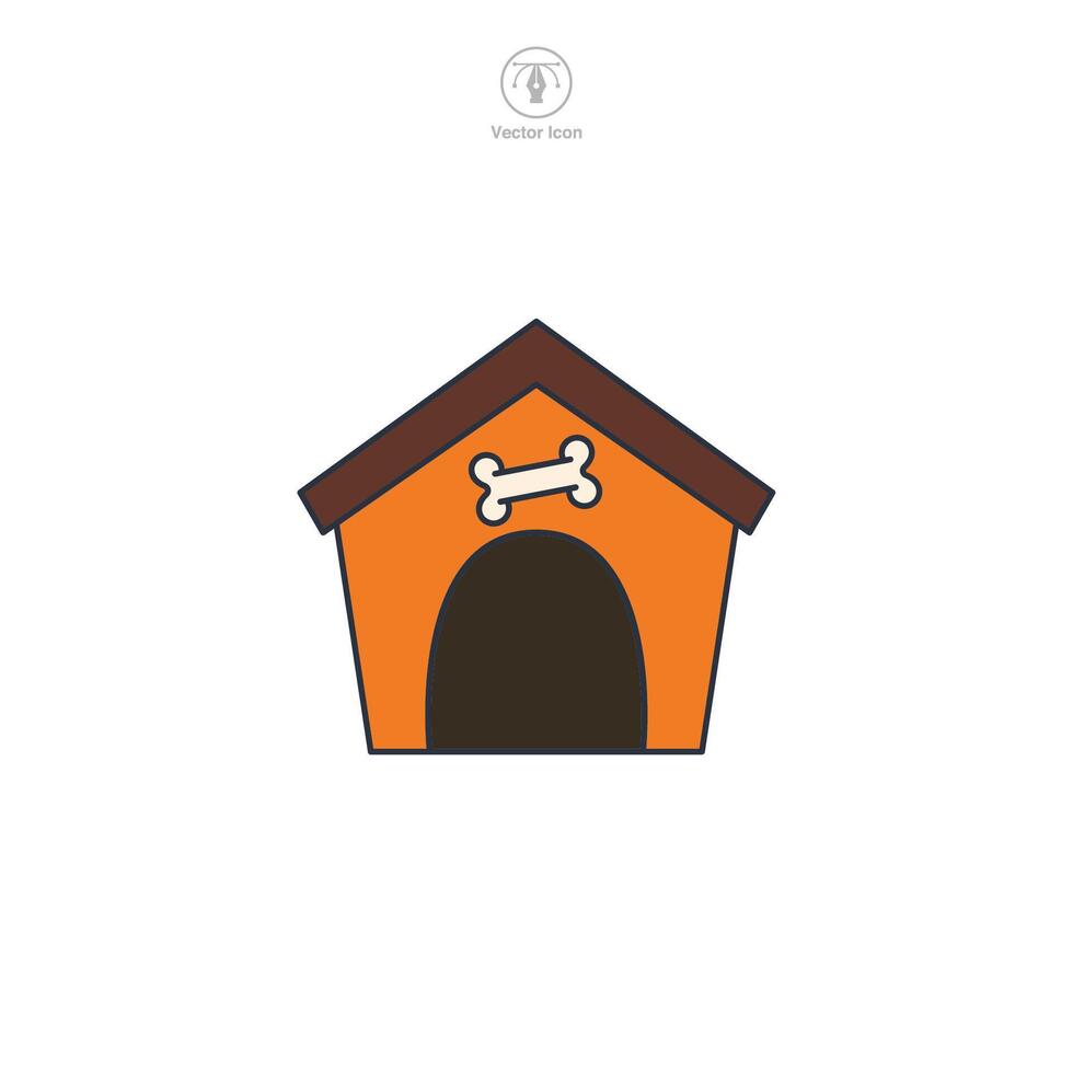 Pet dog house icon symbol illustration isolated on white background vector