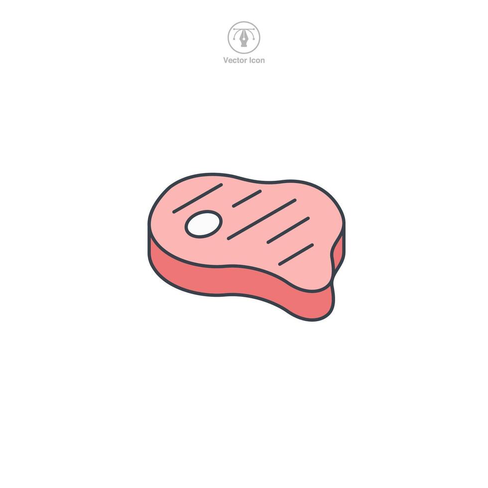 Steak icon theme symbol illustration isolated on white background vector