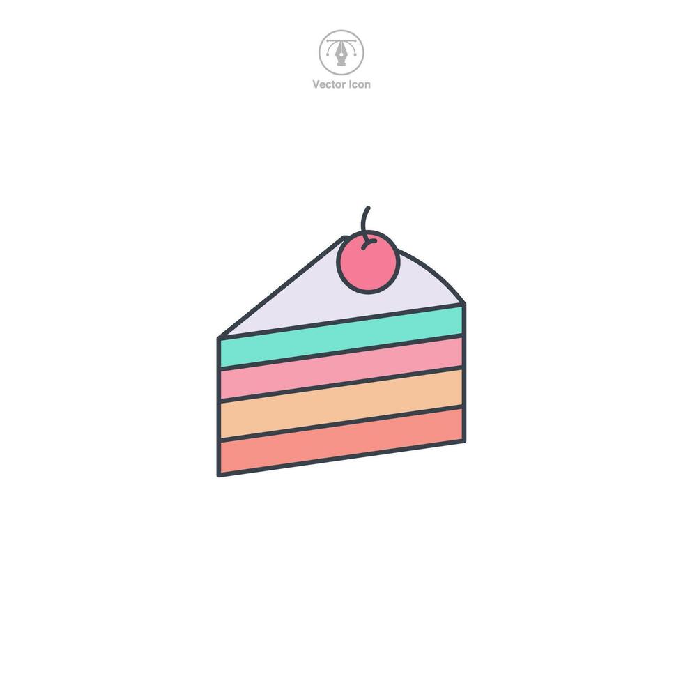 cake slice icon theme symbol illustration isolated on white background vector
