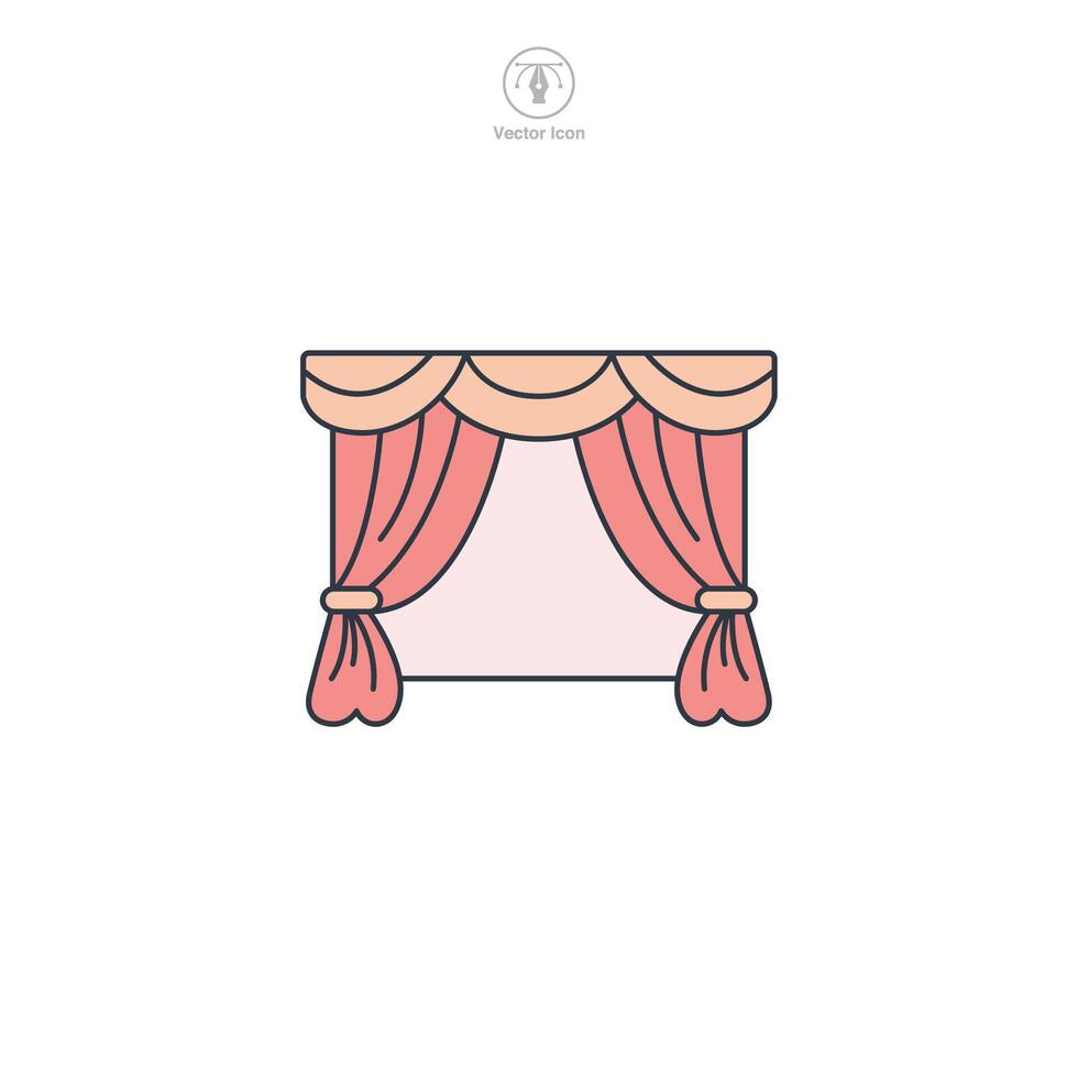 Stage Curtain icon theme symbol illustration isolated on white background vector