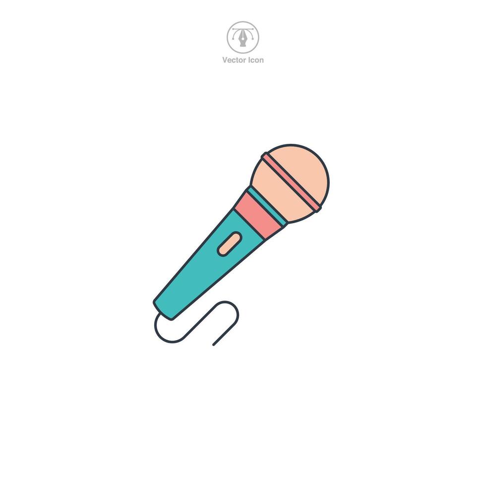 Microphone icon theme symbol illustration isolated on white background vector