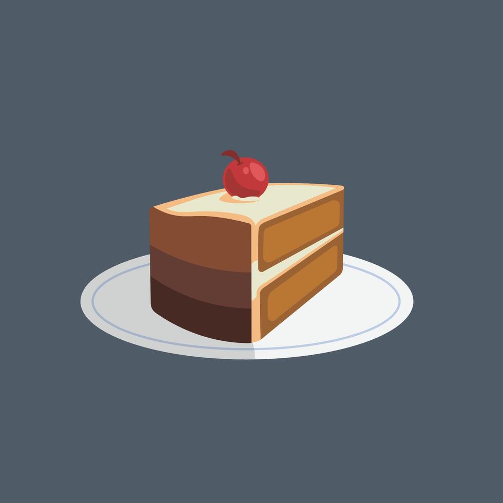 piece of chocolate cake in design. vector