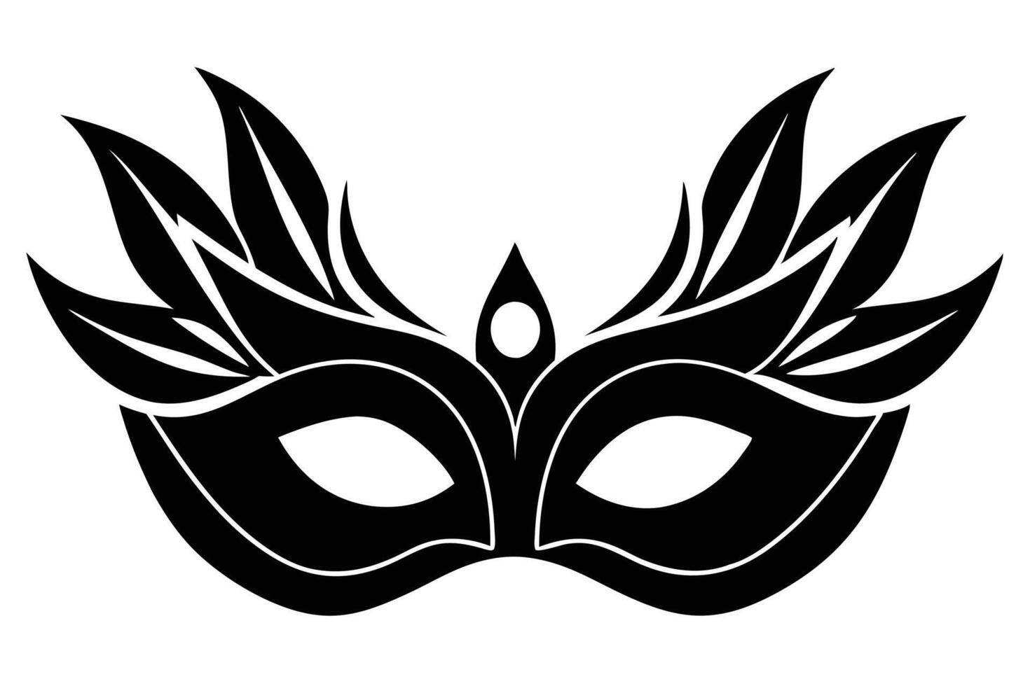 masquerade mask silhouette on white background vector