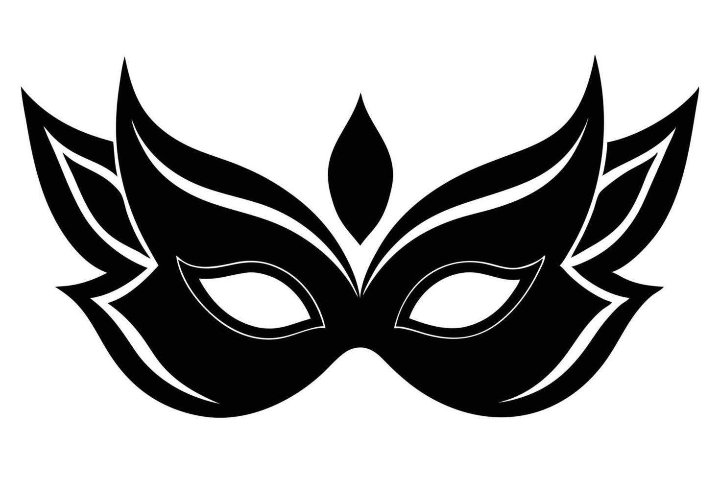masquerade mask silhouette on white background vector