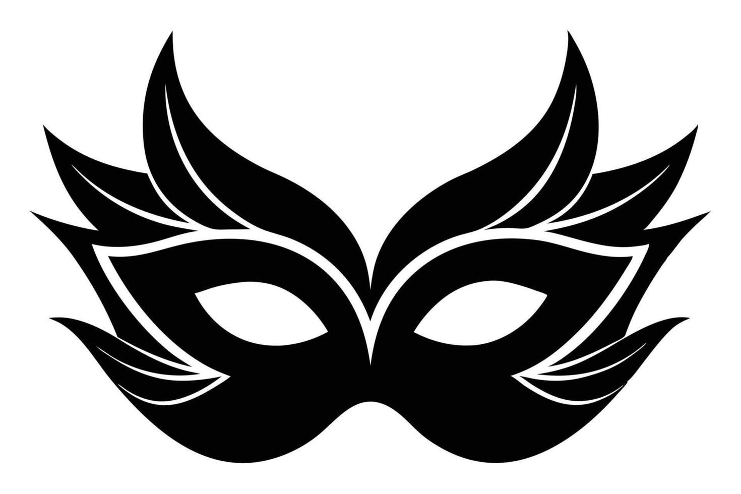 masquerade mask silhouette on white background vector