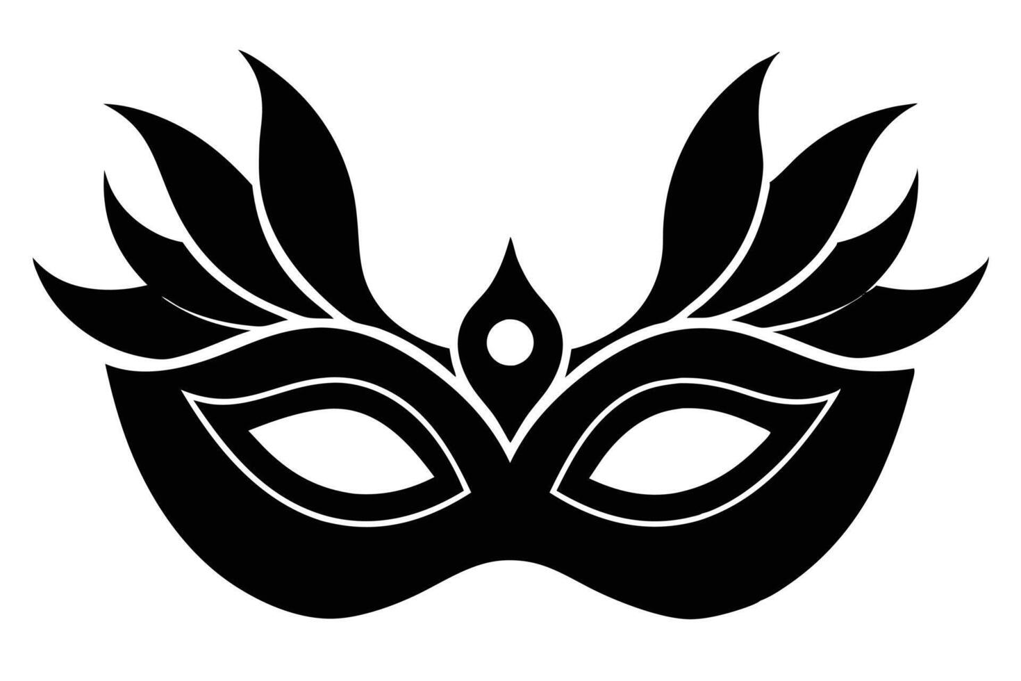 masquerade mask silhouette on white background vector