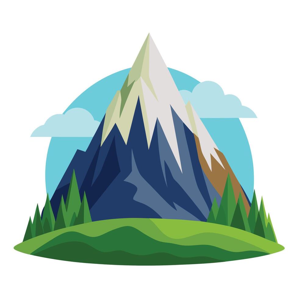 Majestic Mountain Illustration, Nature Landscape Mountain . vector