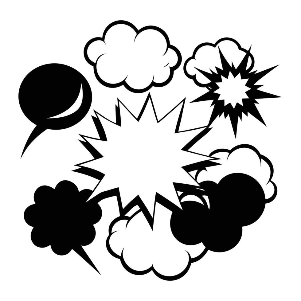 Whimsical Comic Speech Bubbles Art vector