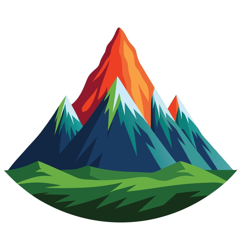 Majestic Mountain Illustration, Nature Landscape Mountain . vector