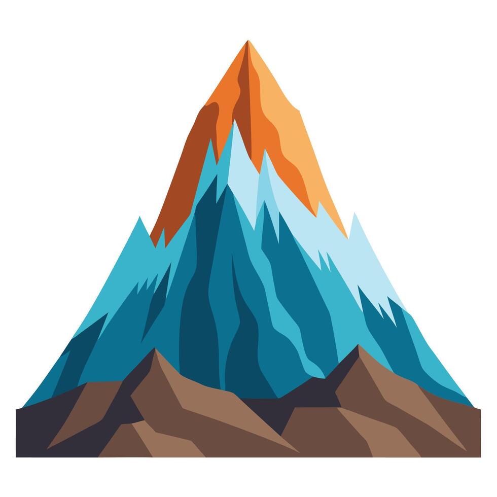 Majestic Mountain Illustration, Nature Landscape Mountain . vector