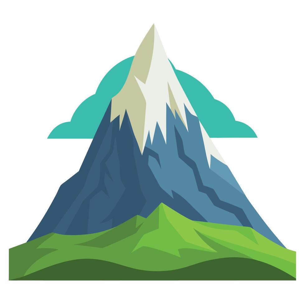 Majestic Mountain Illustration, Nature Landscape Mountain . vector