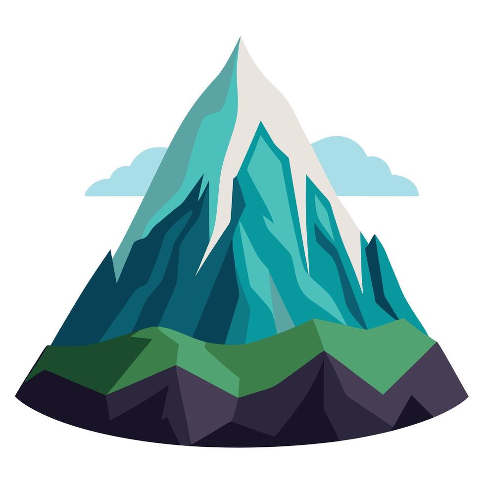 Majestic Mountain Illustration, Nature Landscape Mountain . vector