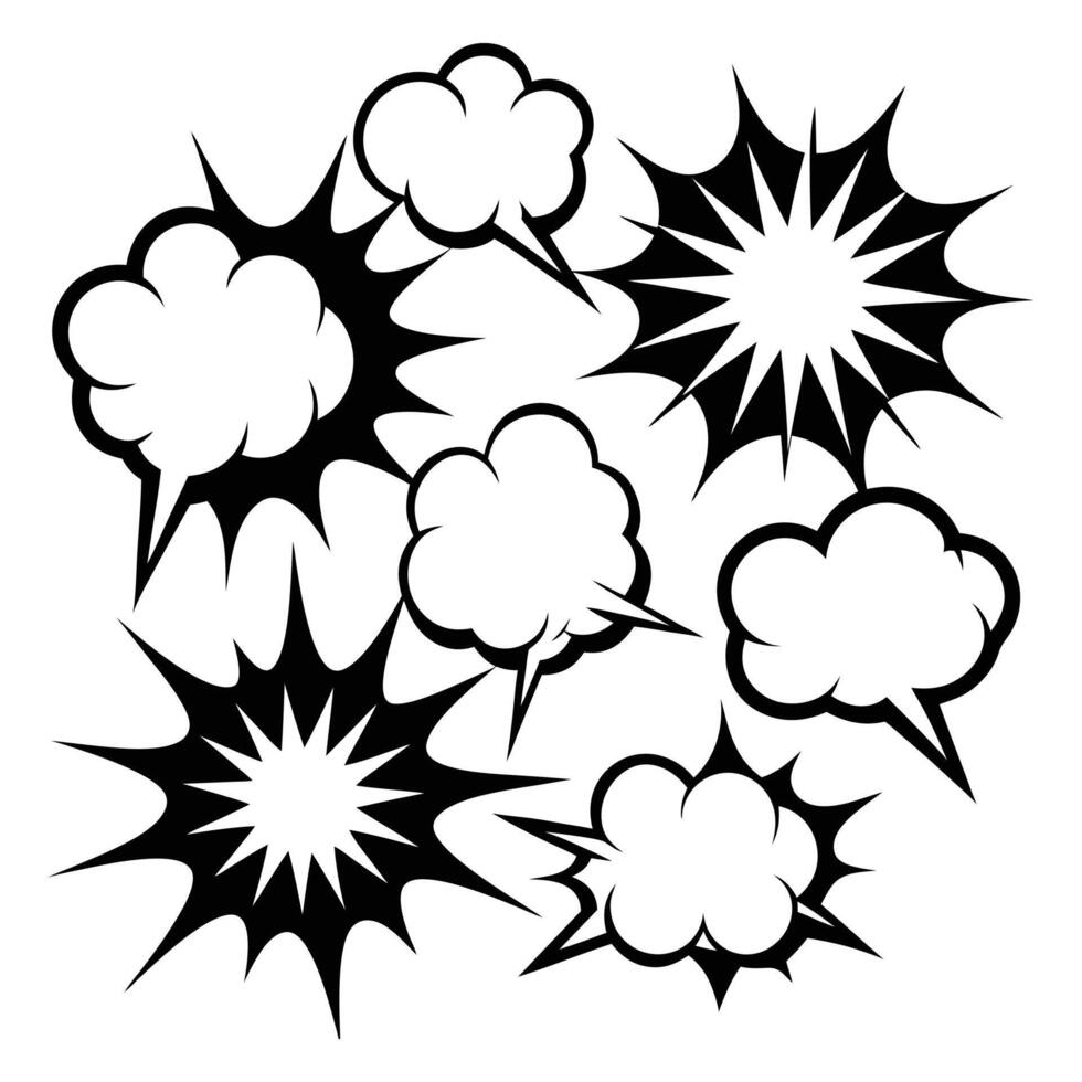 Whimsical Comic Speech Bubbles Art vector