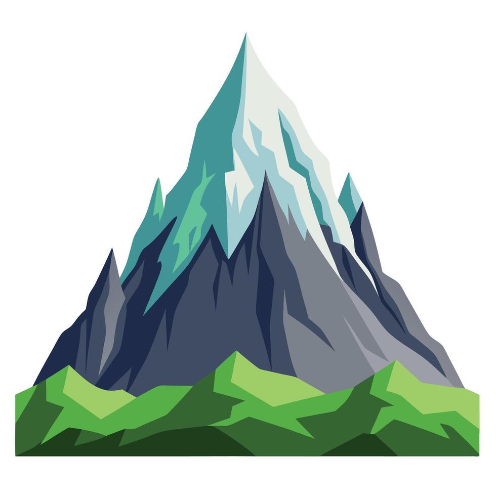 Majestic Mountain Illustration, Nature Landscape Mountain . vector