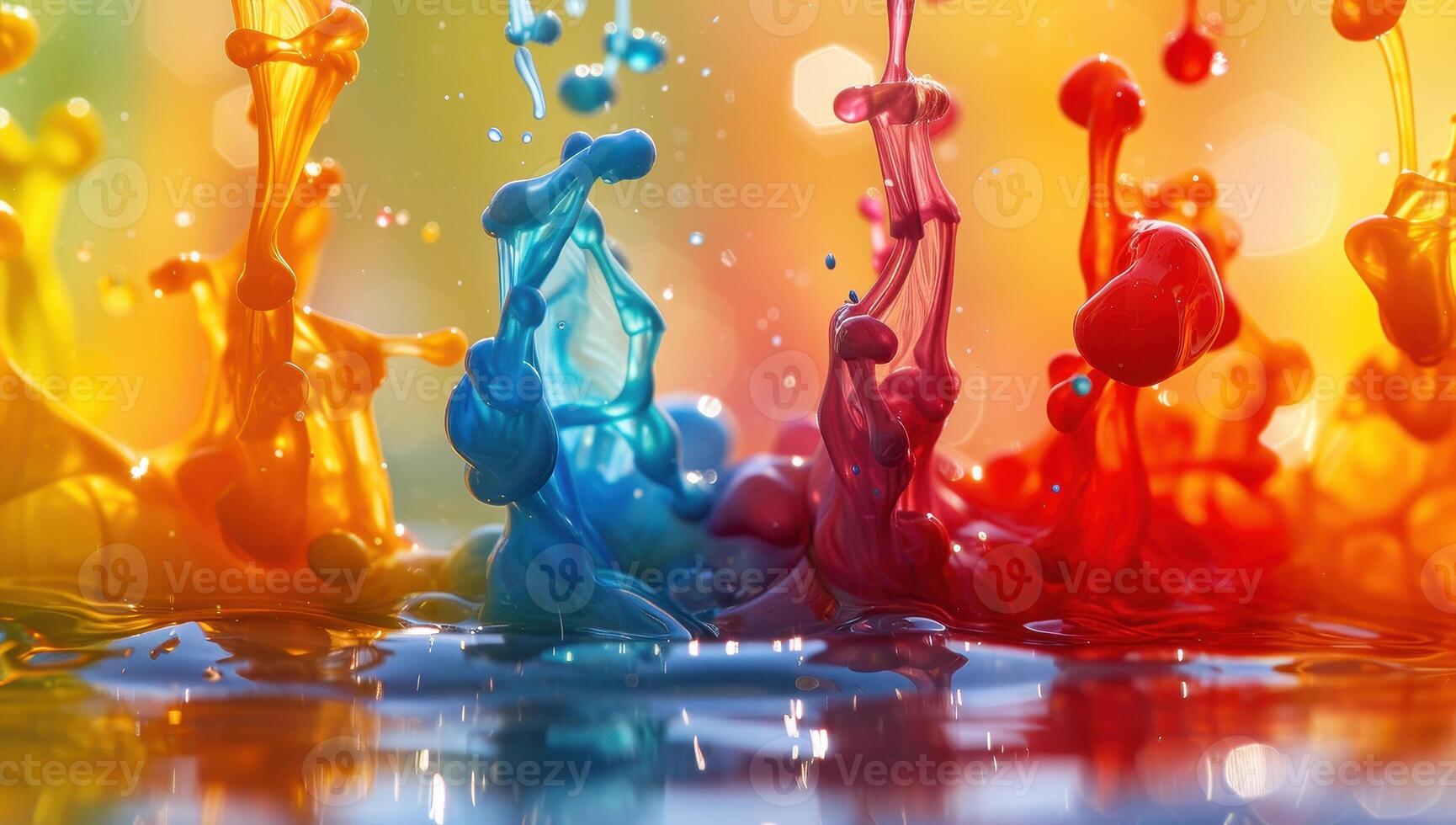 Vibrant Paint Splash Explosion. Colorful Abstract Art Background photo