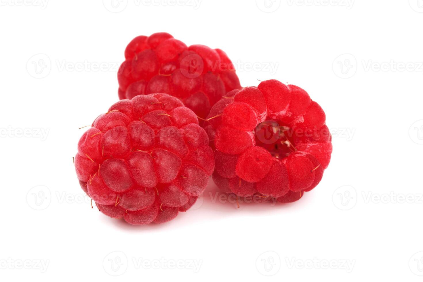 raspberries on white photo