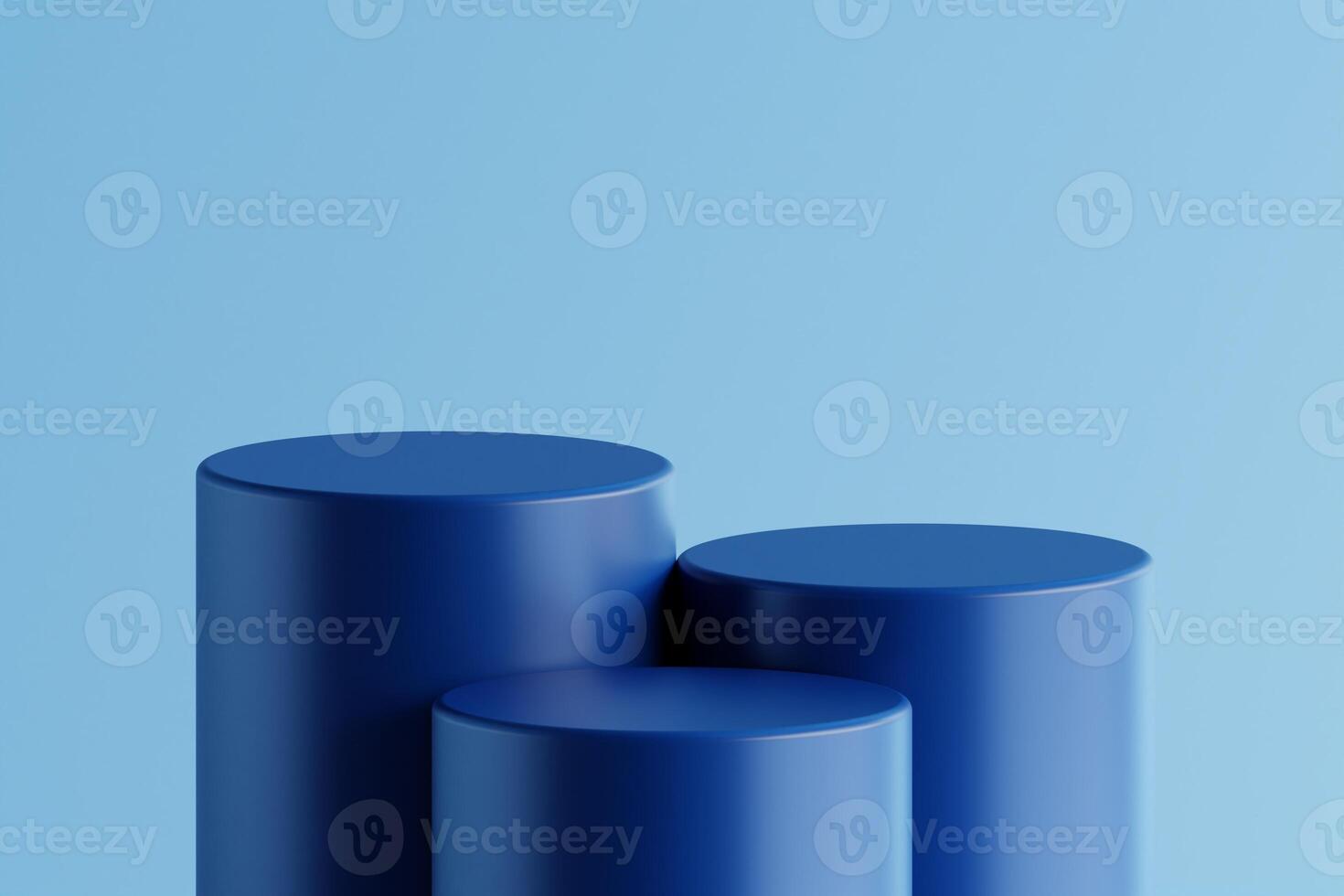 Product display blue podium for product presentation. 3d rendering. photo