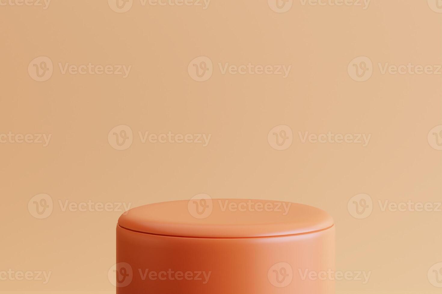 Product display orange podium for product presentation. 3d rendering. photo