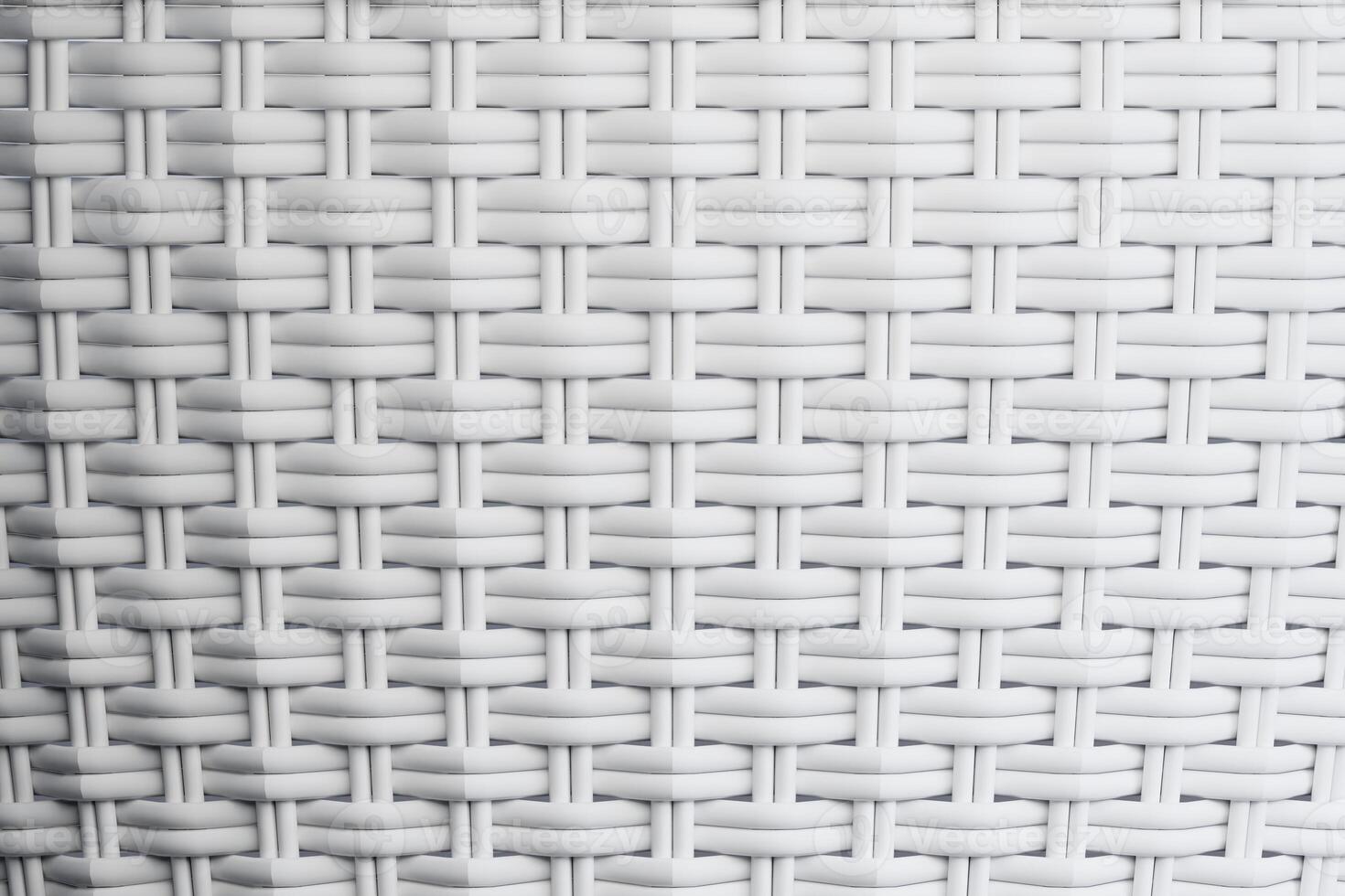 A white woven fabric with a pattern of white squares. 3d rendering. photo