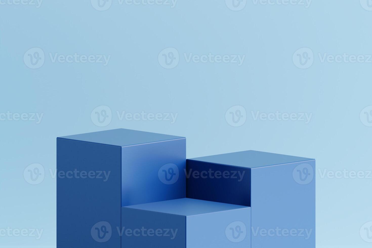 Product display blue podium for product presentation. 3d rendering. photo