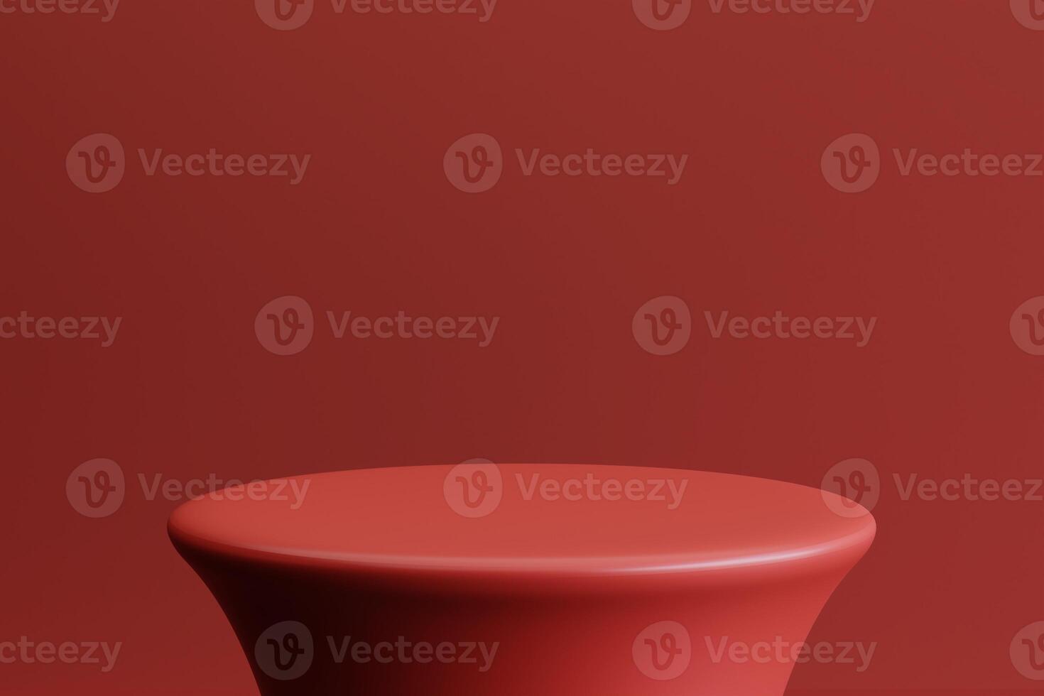 Product display red podium for product presentation. 3d rendering. photo