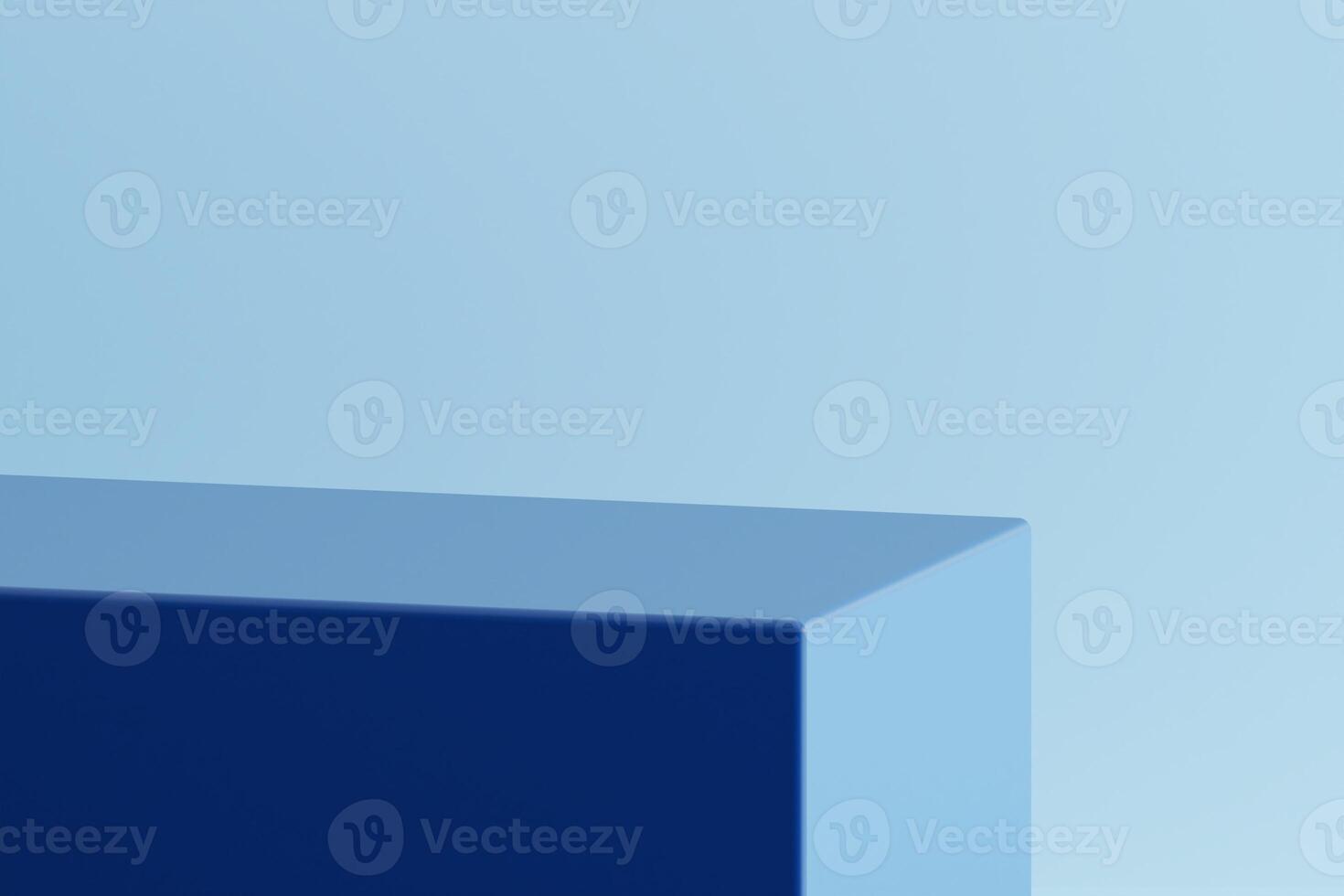 Product display blue podium for product presentation. 3d rendering. photo