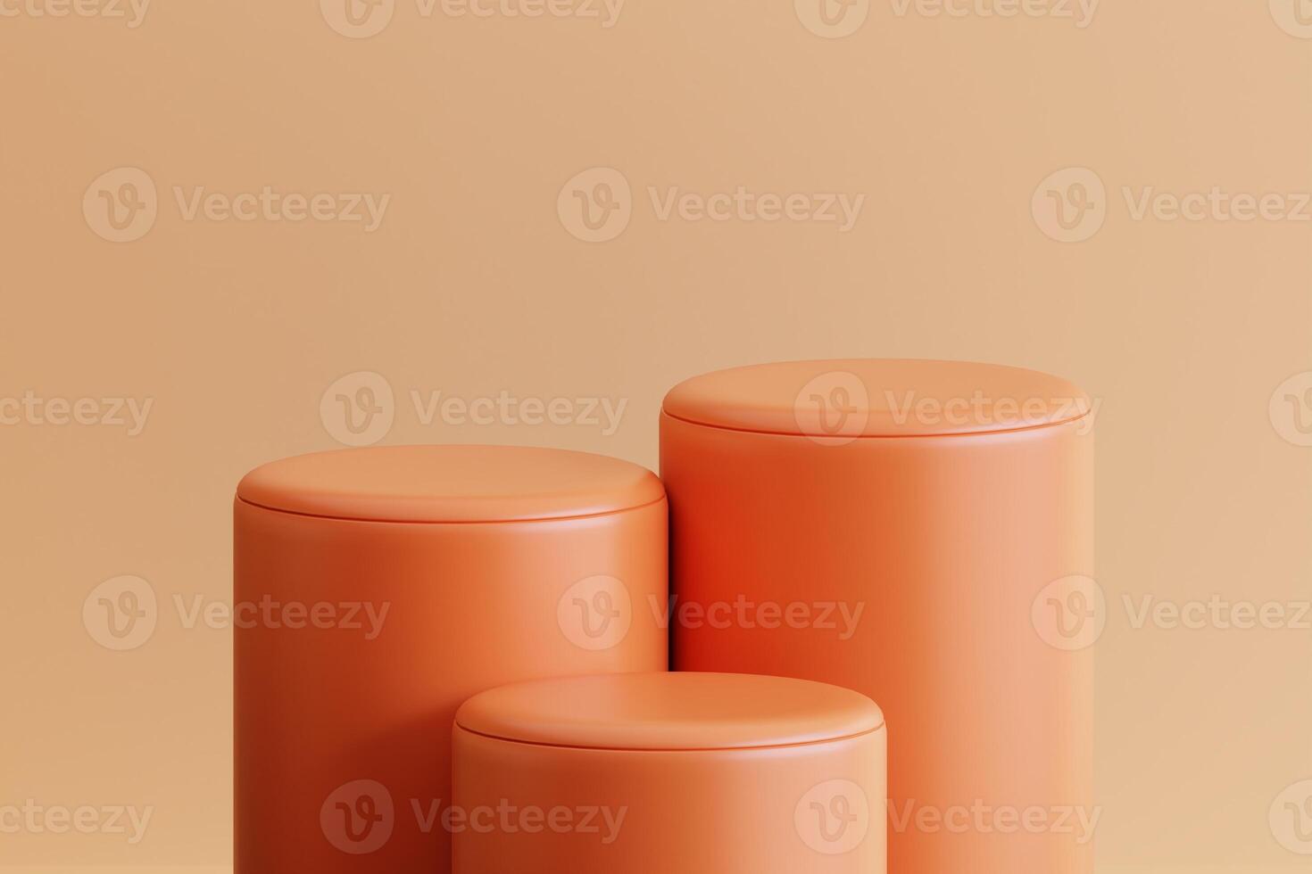 Product display orange podium for product presentation. 3d rendering. photo
