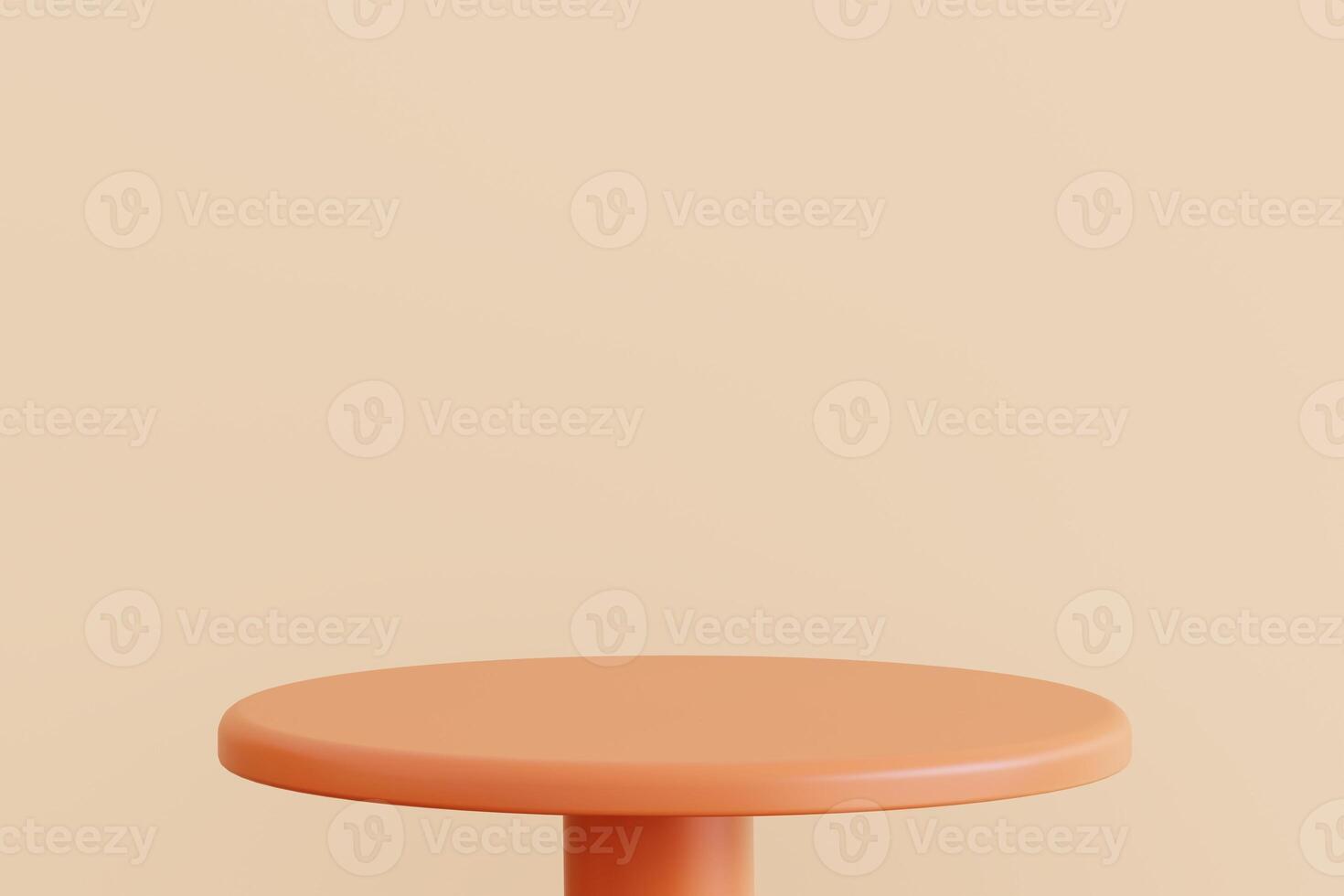 Product display orange podium for product presentation. 3d rendering. photo