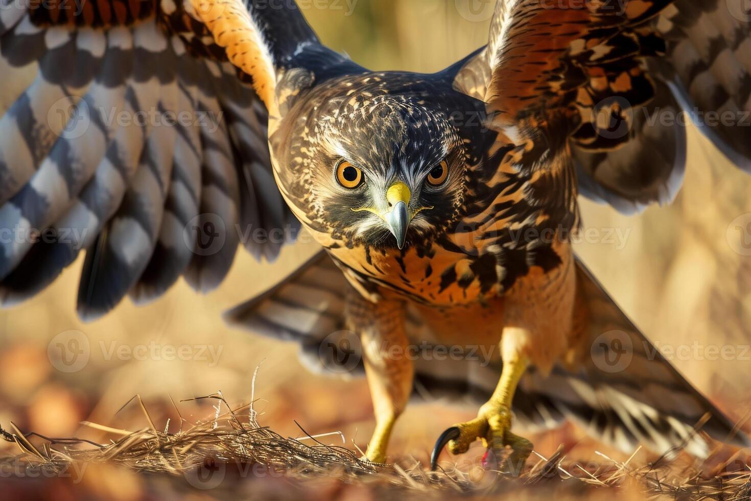 Northern Harrier Eagle Bird flying in the forest photo