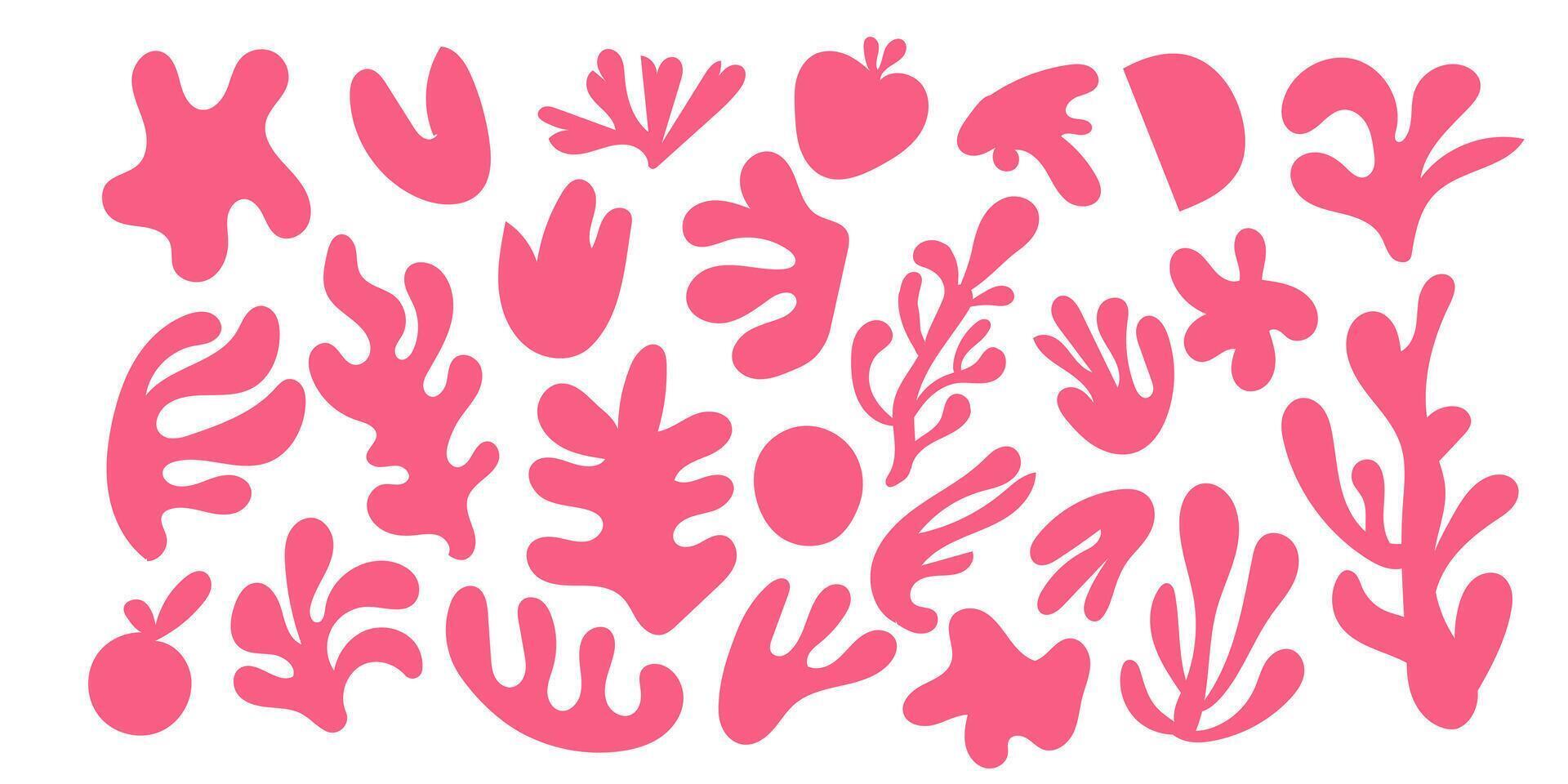 Naive bizarre abstract geometric shapes and forms. Hand drawn modern contemporary various organic shapes and objects. vector