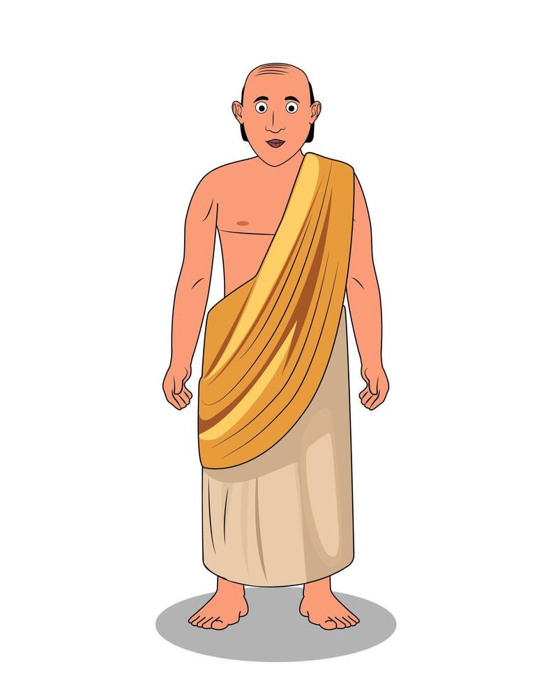 Indian village man cartoon character design vector