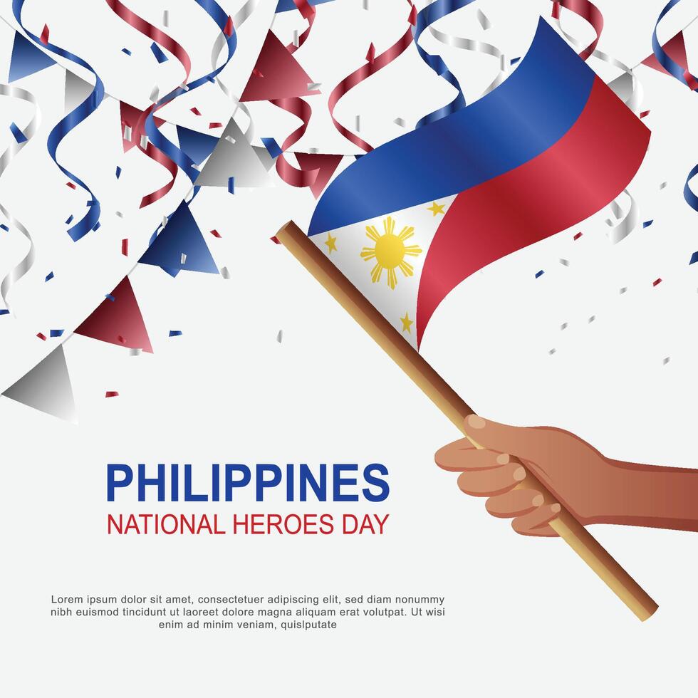 National Heroes Day of Philippines background. vector