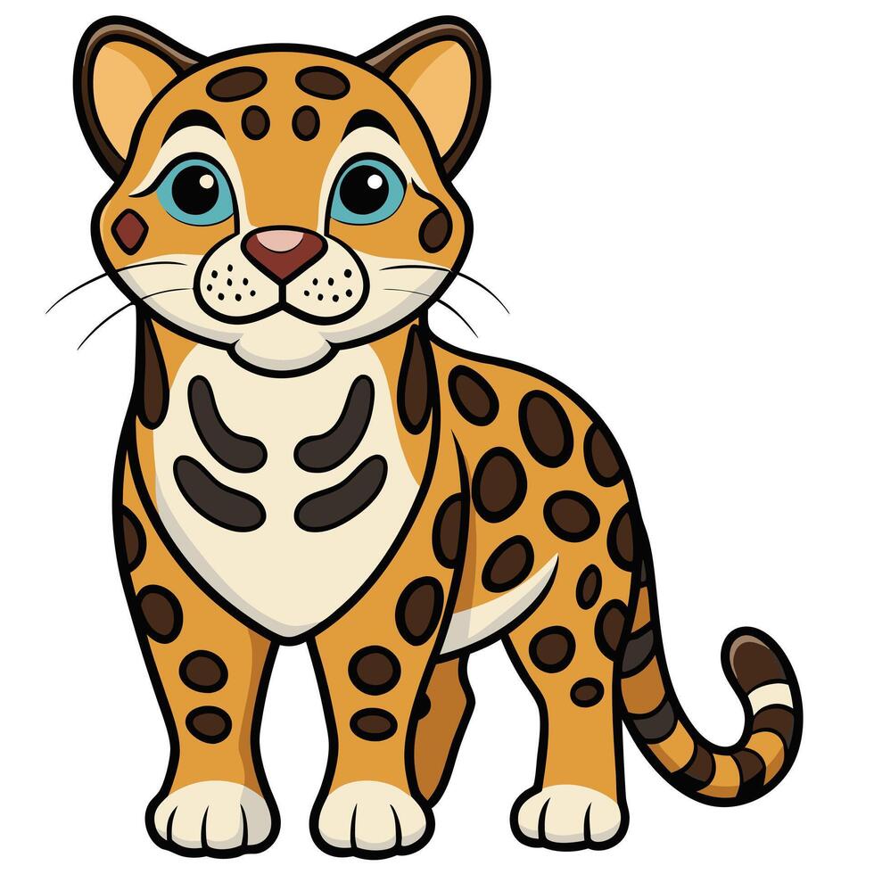 Cute Leopard Icon on White Transparent Background for Kids Books vector
