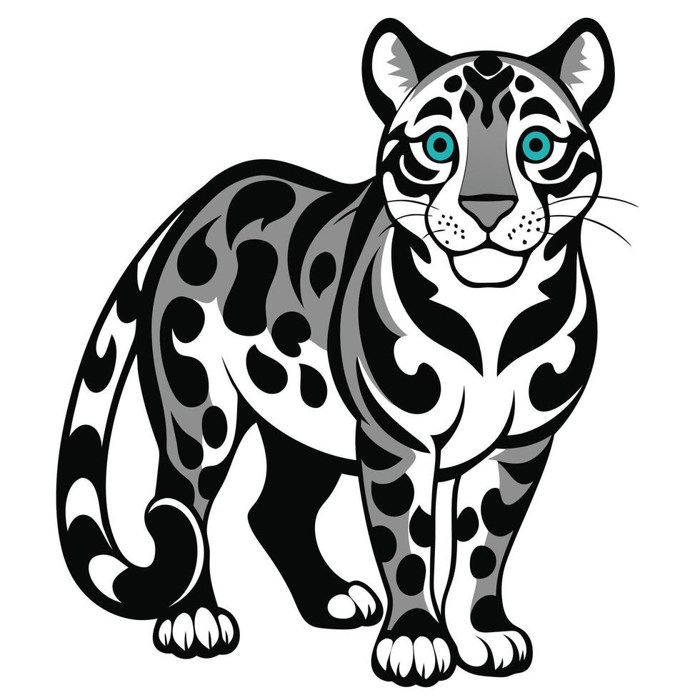 Cute Leopard Icon on White Transparent Background for Kids Books vector