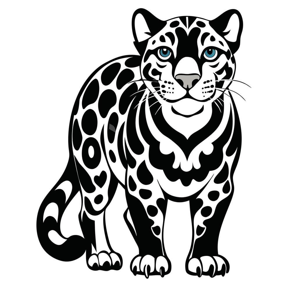Cute Leopard Icon on White Transparent Background for Kids Books vector