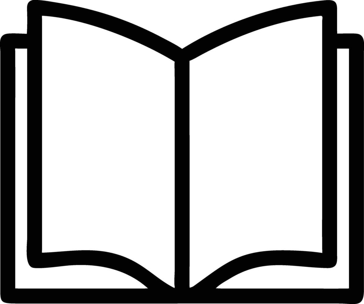 Book line art logo icon on white transparent background for web use vector