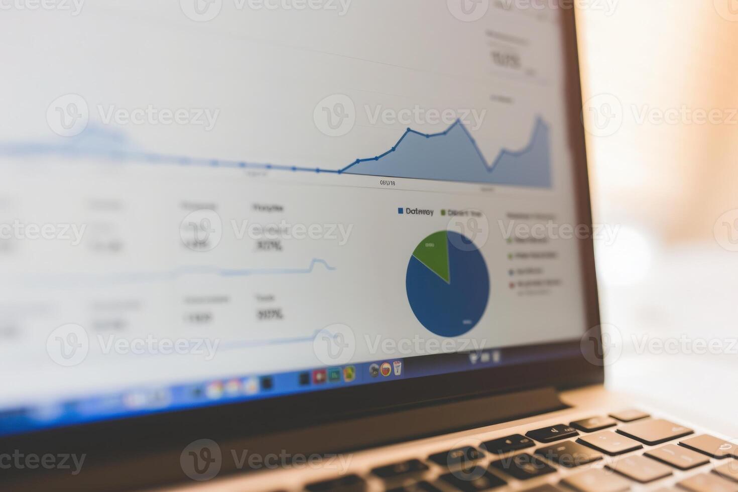 An isolated laptop showcases dynamic affiliate marketing statistics, highlighting trends and engagement metrics. photo