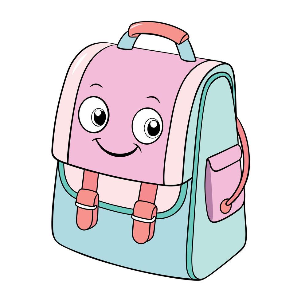 A cute colorful schoolbag icon on white transparent background for web use vector
