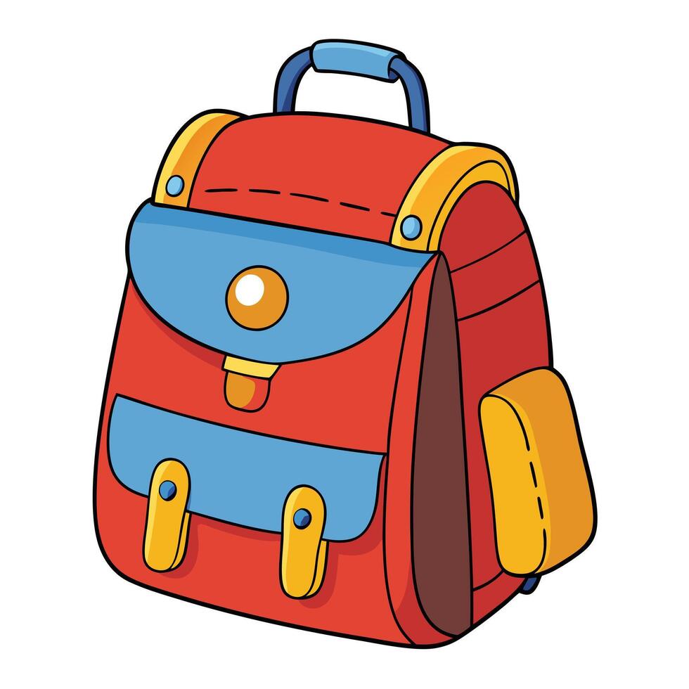 A cute colorful schoolbag icon on white transparent background for web use vector