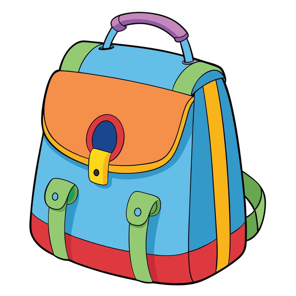A cute colorful schoolbag icon on white transparent background for web use vector