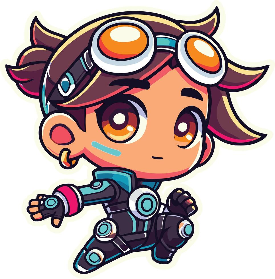 Adorable Girl Cute Agent Character vector