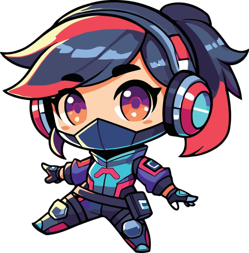 Adorable Girl Chiby Cartoon Character vector