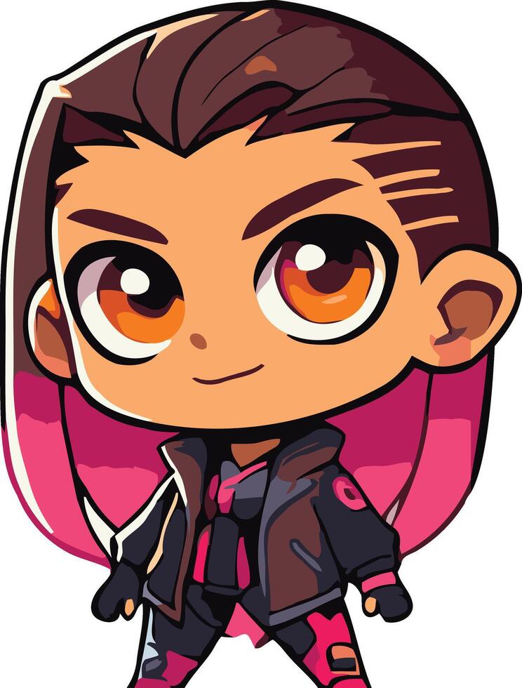 Cute Girl Agent With Purple Hair vector